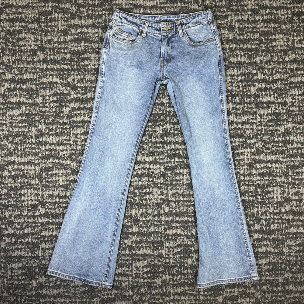 J. Galt Jeans Womens Small Blue Light Wash Low Rise Flare Y2K RR215 YR87